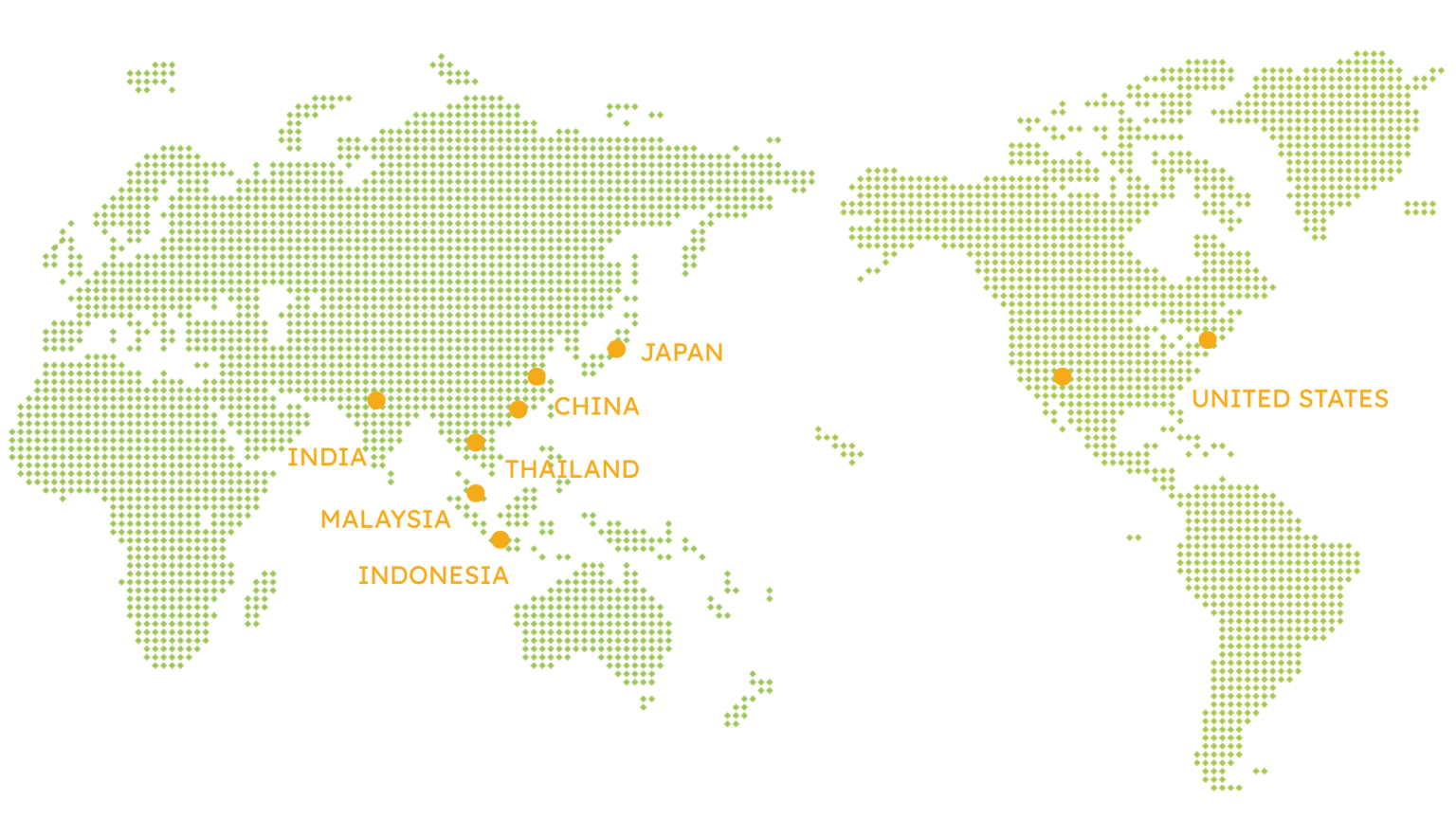 ZACROS global network map of sales offices, manufacturing sites and R&D centers