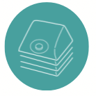 Collapsible and stackable container icon